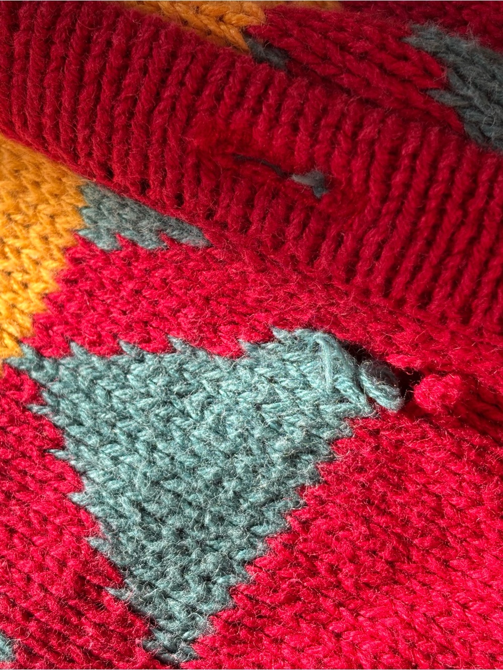 Multicolor Patterned Button-Up Sweater Cardigan 1X - Picture 6 of 8